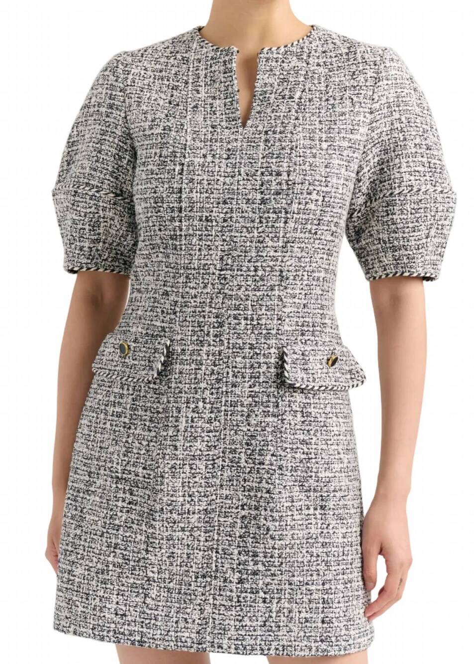 NEW CARTOLINA NANTUCKET petra mini dress in multicolor tweed